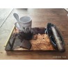 Cigar & Whiskey Serving Tray – Olive Wood, Resin, Tobacco Leaf & Coffee Bean