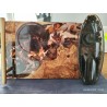 Cigar & Whiskey Serving Tray – Olive Wood, Resin, Tobacco Leaf & Coffee Bean