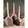 Reclaimed Oak Candle Holders Set 1