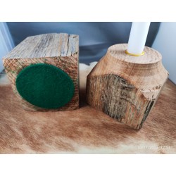Reclaimed Oak Candle Holders Set 2