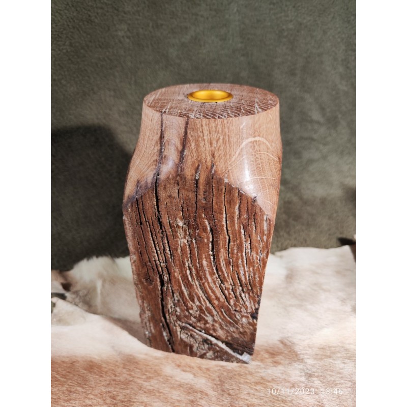 8" Reclaimed Oak Candle Holder